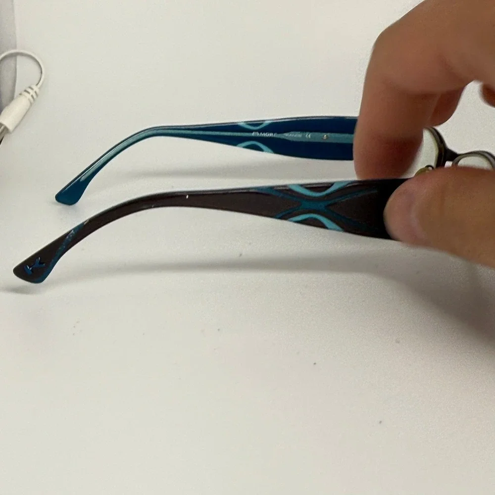 Koali Morel France 6566K Brown Teal Semi Rimless  Eyeglass Frames 52-17